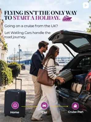 Flying isn't the only way to start a holiday. Let Watling Cars handle the drive to the cruise port.